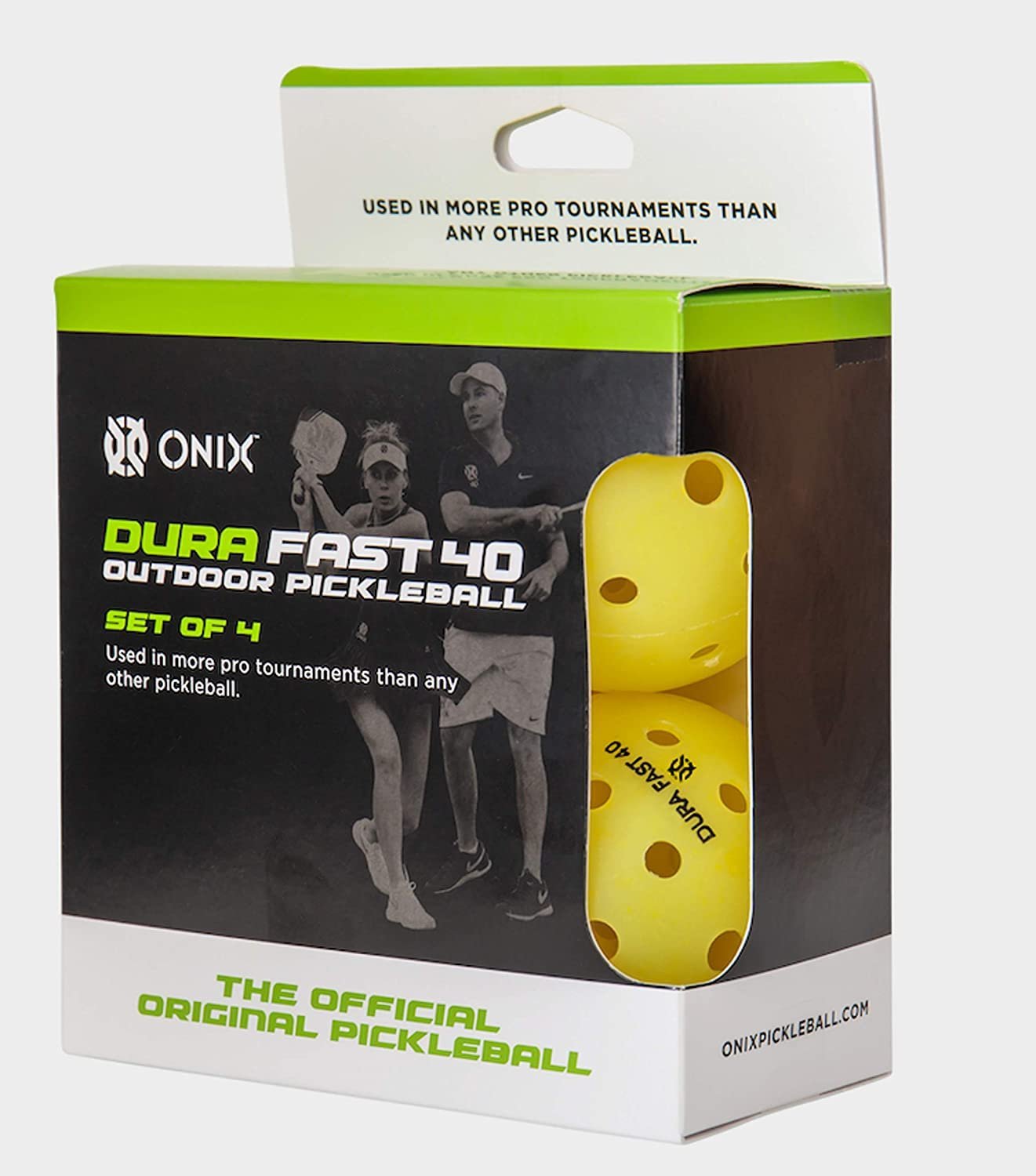 Onix Pickleball Dura Fast 40 Pickleball Balls - Outdoor - Yellow - 3 Balls