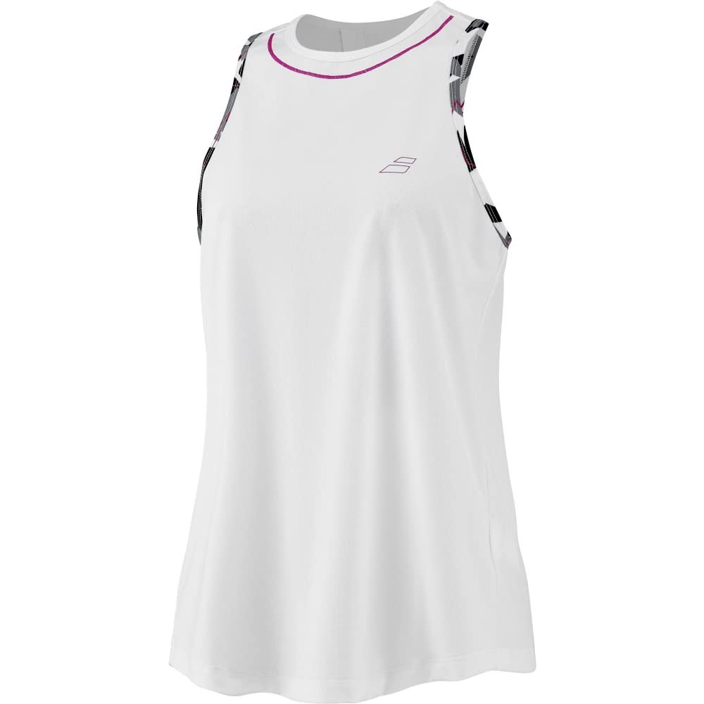 Babolat Women's Aero Tennis Training Tank Top - White/White (Medium)