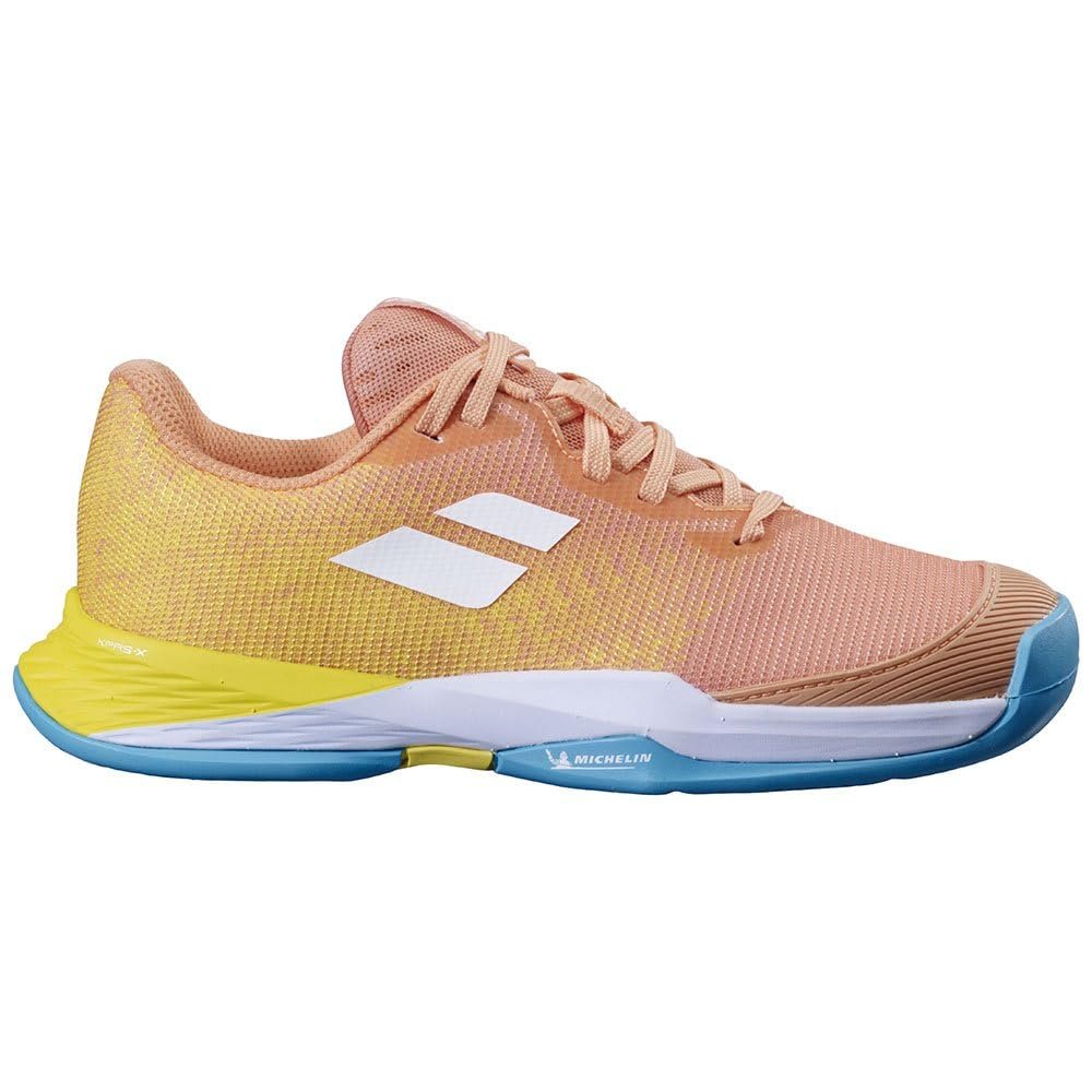 Babolat Jet Mach 3 Junior All Court Girl Tennis Shoes (Coral/Gold Fusion)