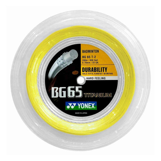 Yonex BG 65TI Reel, 0,70 mm Lemon Yellow - 200 Meter