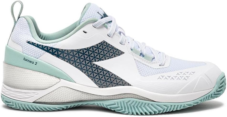 DIADORA Women`s Blushield Torneo 2 Clay Tennis Shoes White/Legion Blue