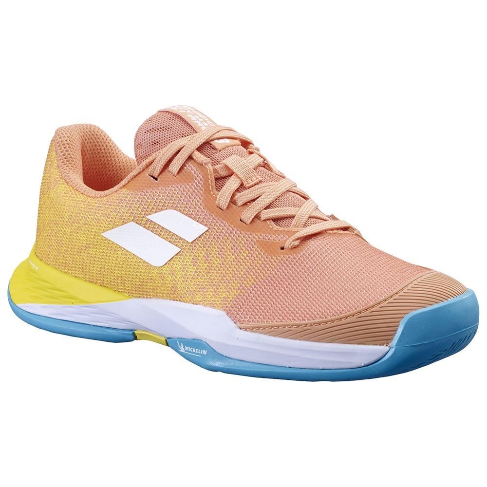 Babolat Jet Mach 3 Junior All Court Girl Tennis Shoes (Coral/Gold Fusion)