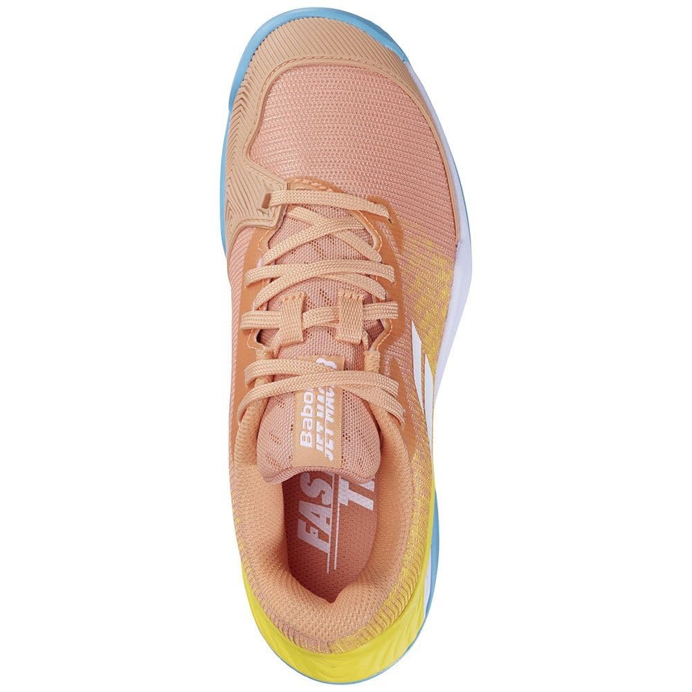 Babolat Jet Mach 3 Junior All Court Girl Tennis Shoes (Coral/Gold Fusion)