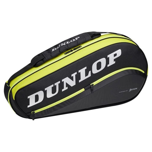 Dunlop Sports SX Performance 3-Racket Tennis Bag, Black/Yellow