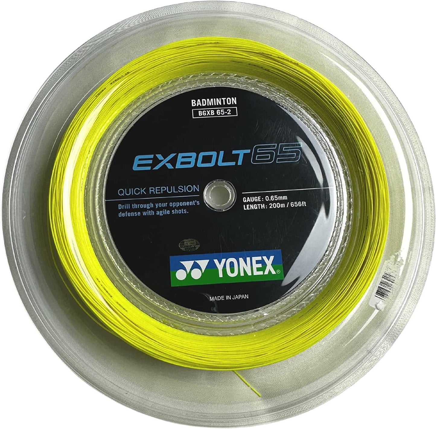 Yonex EXBOLT 65 Badminton String - 200m Reel Yellow