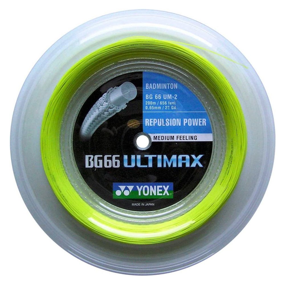 Yonex BG 66 Ultimax Badminton String 200m Reel (Yellow)