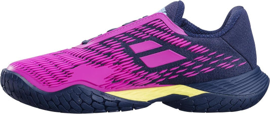 Babolat Men's Propulse Fury All Court Tennis Shoe,Dark Blue/Pink Aero