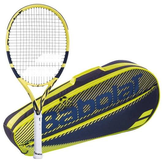Babolat Aero 112 Strung Tennis Racquet Bundled with an RH3 Essential Tennis Bag