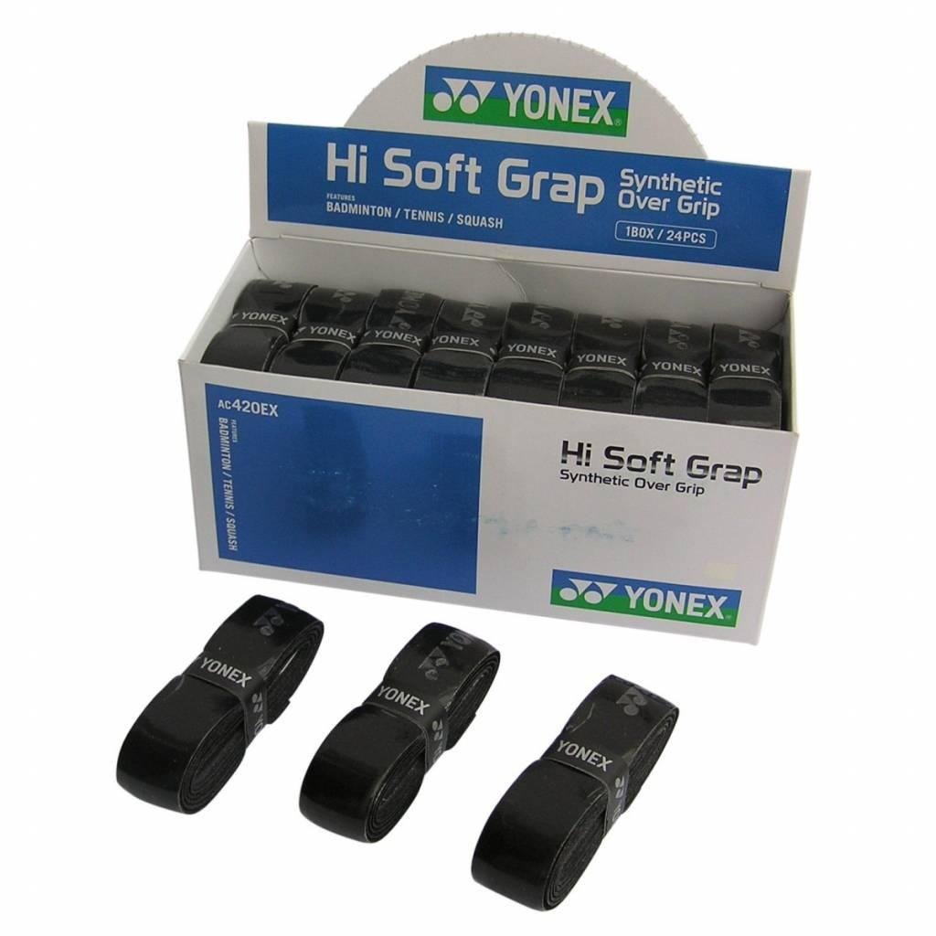 Yonex High Soft GRAP Synthetic Over Tennis Grip 24  - Black