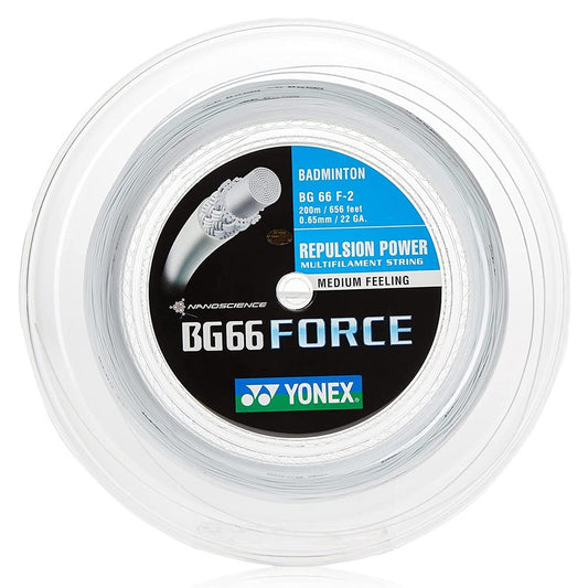 Yonex BG 66 Force Badminton String 200m Reel (White)