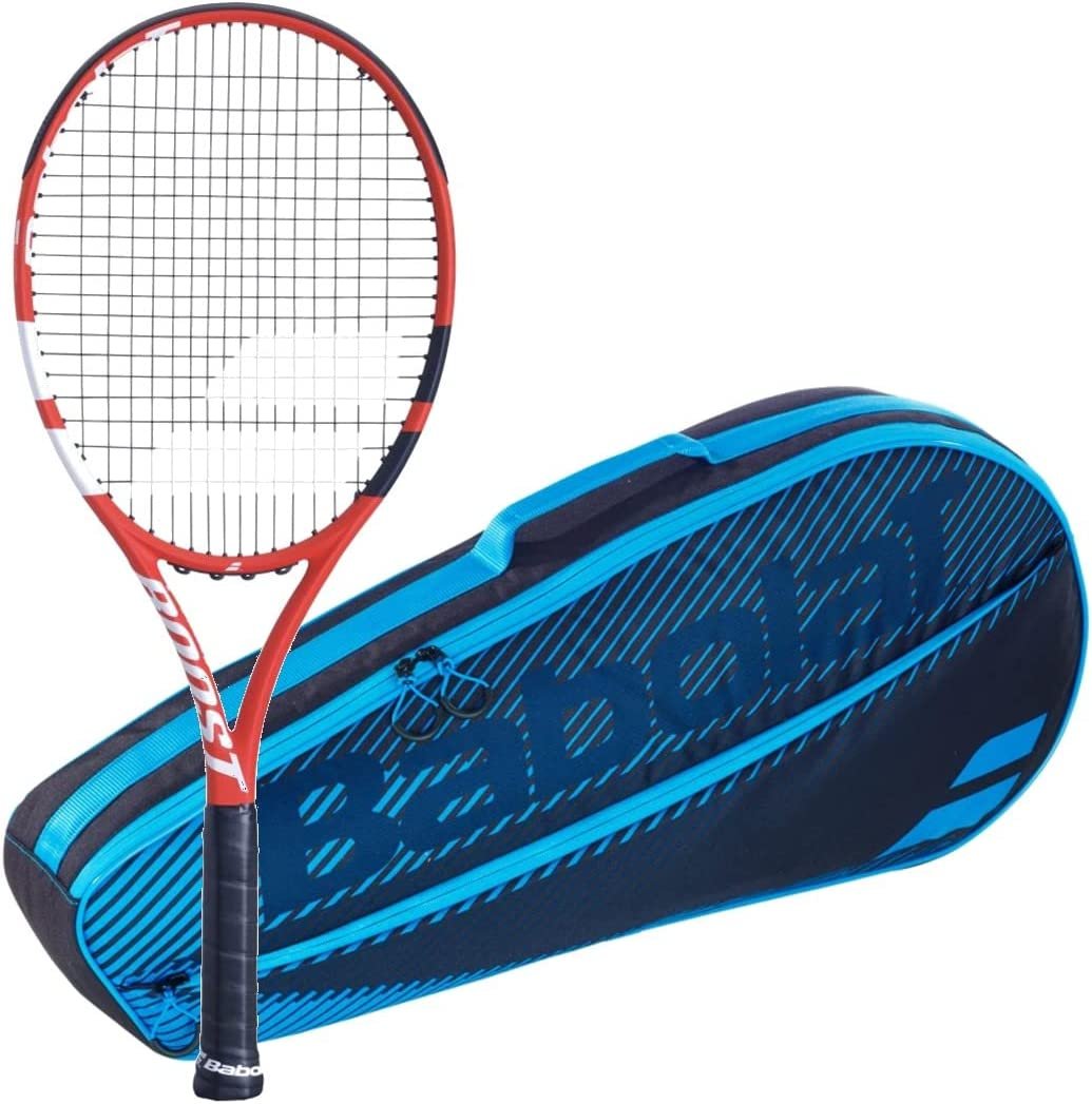 Babolat Boost Strike Strung Tennis Racquet Bundled with an RH3 Club Essential Tennis Bag in Your Choice of Color