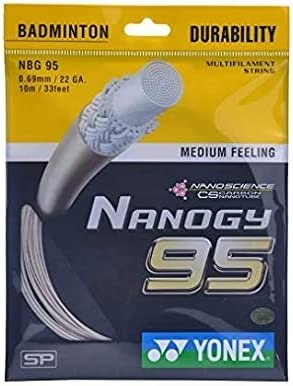 Yonex Nanogy 95 Badminton Racquet String 10m (Silver Gray)