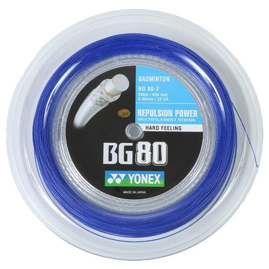 Yonex BG 80 Badminton String 200m Reel (Royal Blue)