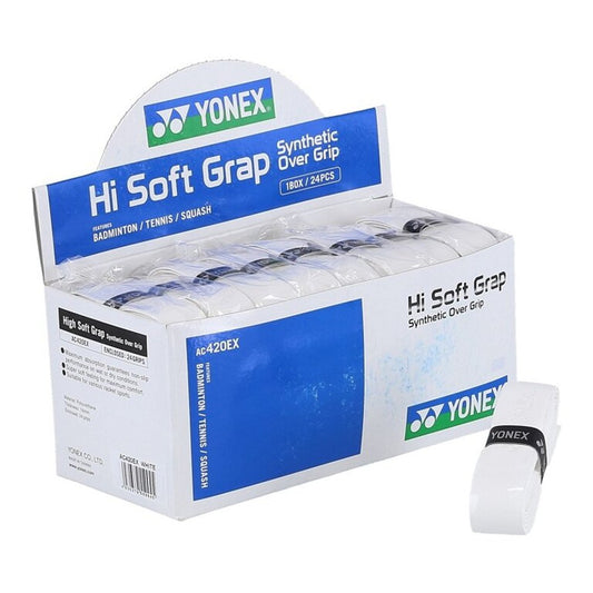 Yonex High Soft GRAP Synthetic Over Grip 24 Pack (White)
