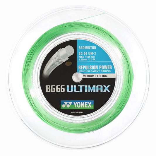 Yonex BG 66 Ultimax Badminton String 200m Reel (Pastel Green)