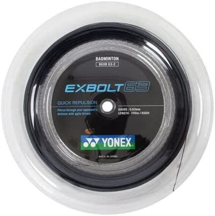 Yonex Exbolt 63 Badminton String 200m (656ft) Reel - 0.63mm - Black