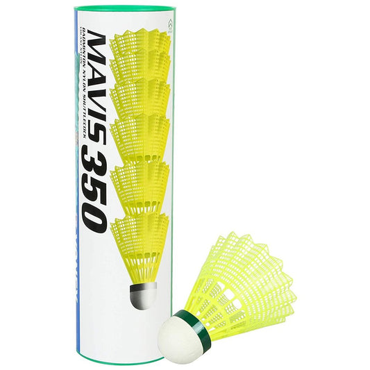 Yonex Mavis 350 Nylon Badminton Shuttlecock Green Cap (Yellow)
