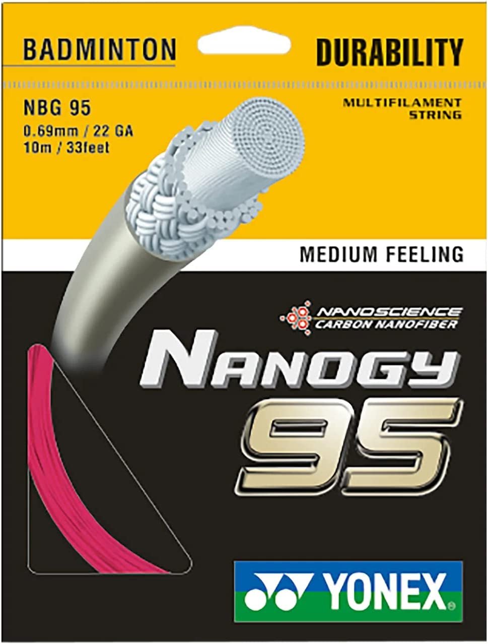 Yonex Nanogy 95 Badminton String (Rouge Pink)
